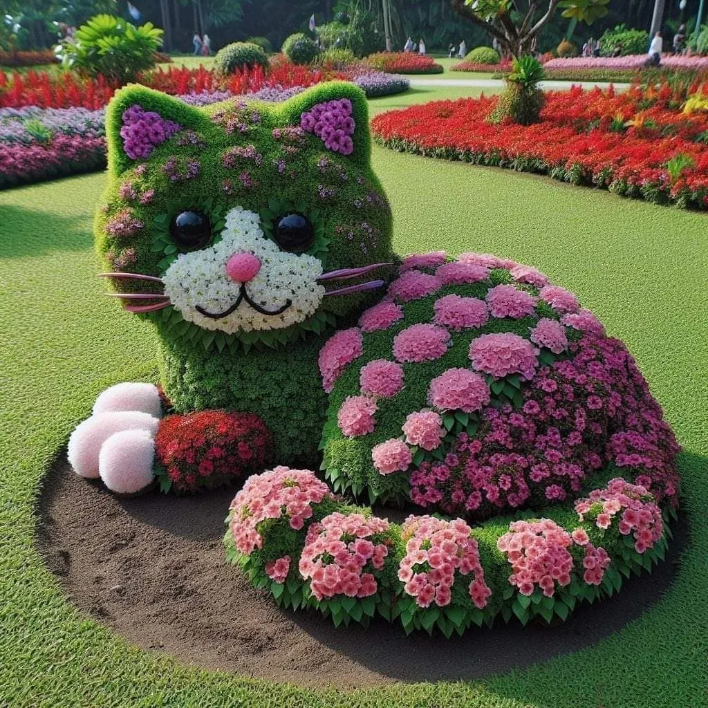 Floral Cat Topiary