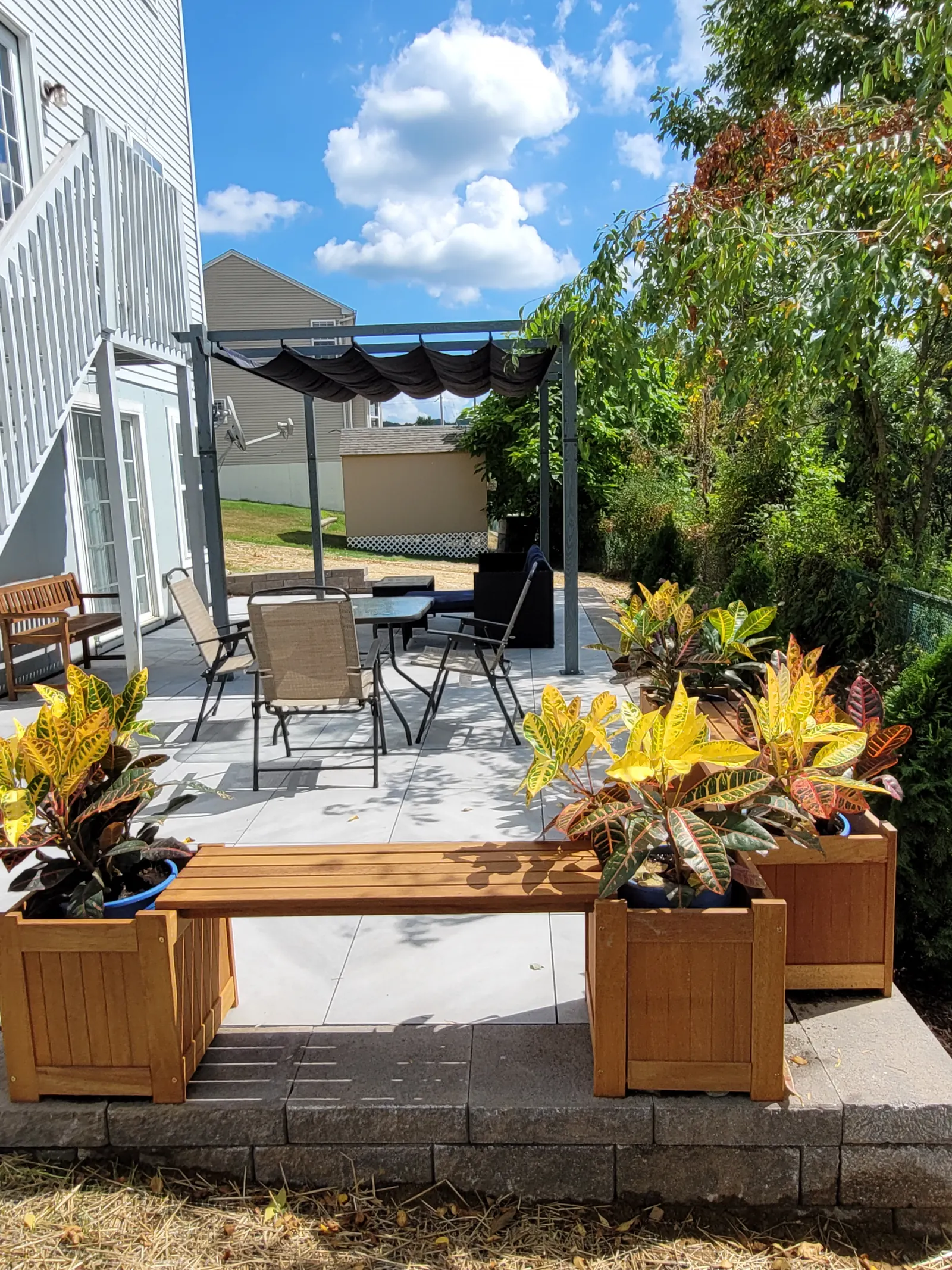Pergola Patio with Croton Planters
