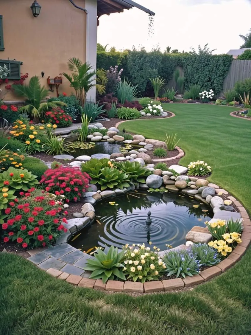 Backyard Water Feature Garden