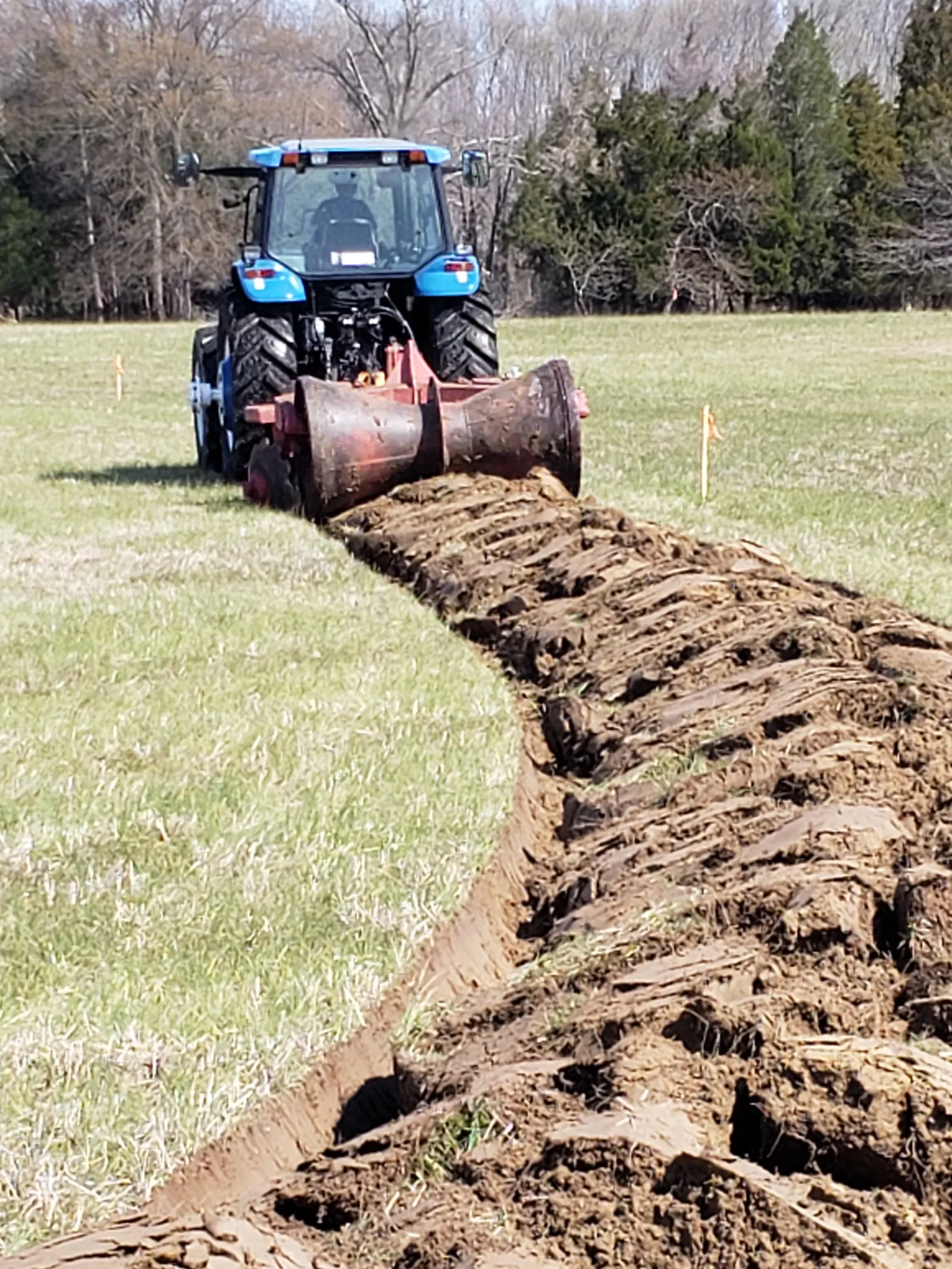 Tractor Trenching for Drainage